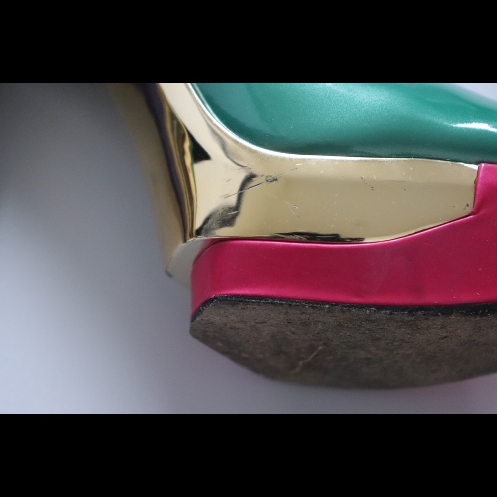 Brian Atwood Leonida Colorblock Heels Sz 7.5 - Picture 12 of 15